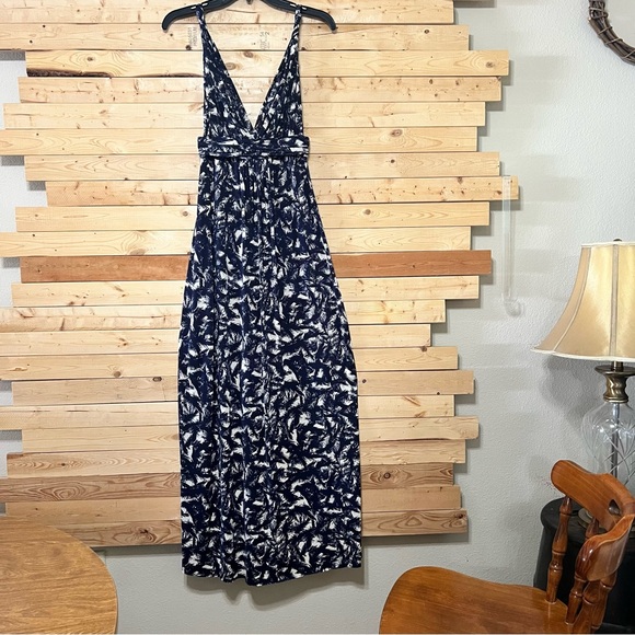 T-Bags Dresses & Skirts - T-bags LosAngeles Anthropologie Blue White Jersey Twist strap Maxi Dress size S